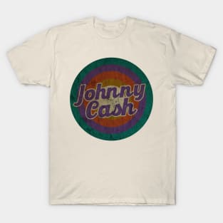 Johnny Cash  - Retro Circle - DESIGN -  Vintage T-Shirt